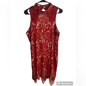 Fisoul red lace dress size XXL